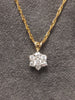 9ct Gold Singapore Chain & CZ Flower Pendant - 16"
