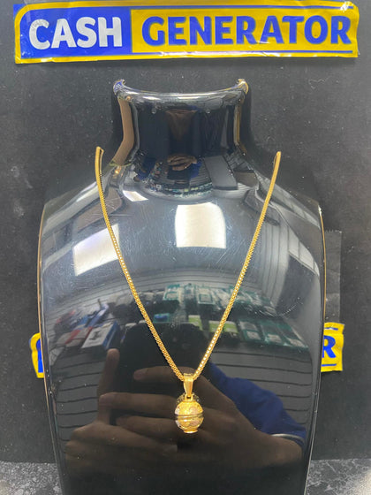 22ct Gold Chain and Ball Pendant 8.1g 16