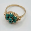 9ct Gold Ring Turquoise Stones Size M