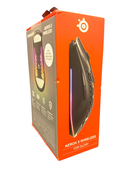 SteelSeries Aerox 3 Wireless - Holey RGB Gaming Mouse - Ultra-lightweight Water Resistant