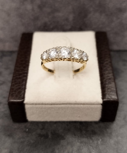 14ct Yellow Gold 5 CZ stone 