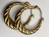 9ct Gold Patterned Hoop Earrings