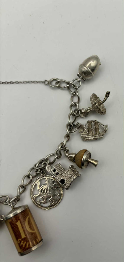 925 silver CHARM BRACELET with box 44.82g