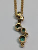 9ct Gold Necklace with Diamond and Green Stones