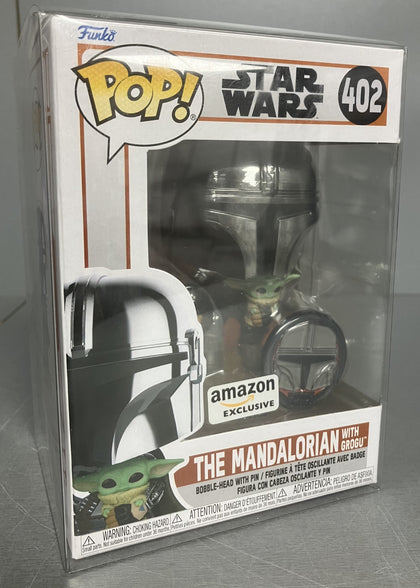 ** Collection Only ** Funko Pop The Mandalorian (with Grogu) Chrome - Star Wars.
