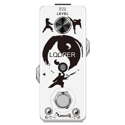 Amuzik Looper Guitar Pedal Unlimited Overdubs 10 Minutes of Looping, 1/2 Time