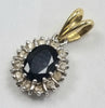 18ct Gold Diamond /Sapphire Pendant