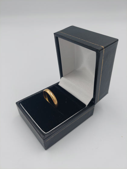 22CT Gold Plain Ring, Hallmarked & Stamped - Size: L - 2.8G - Box Included