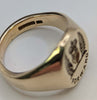 375 9CT HALLMARKED, YELLOW GOLD, SIGNET 'FORWARD' RING, SIZE:M, 8.0G, BOXED