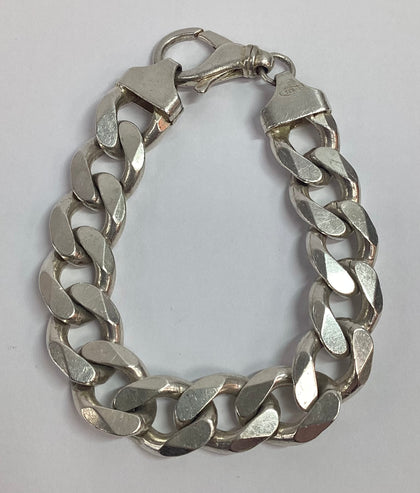 925 Silver Curb Bracelet 9”