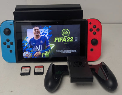 Nintendo Switch Neon Red/Blue Console & 3 Unboxed Games