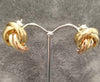 9ct Tri-Colour Gold Stud Earrings