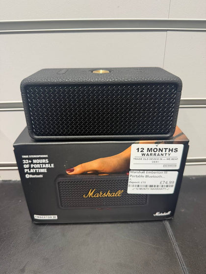 Marshall Emberton III Portable Bluetooth Speaker - Black & Brass