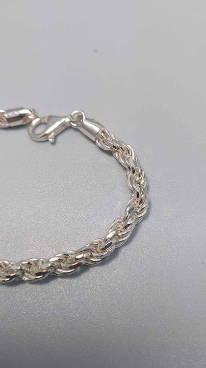 925 Sterling Silver Rope Bracelet - 8