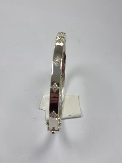 Silver Bangle with Diamonds