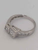 (9ct Hallmarked&Tested), White Gold Ring With Square Clear Stones, 2.4g, Size N