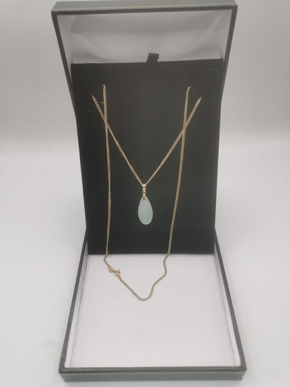 9k Gold Necklace with Oval Stone 6.36G Hallmarked(375) and Tested 22