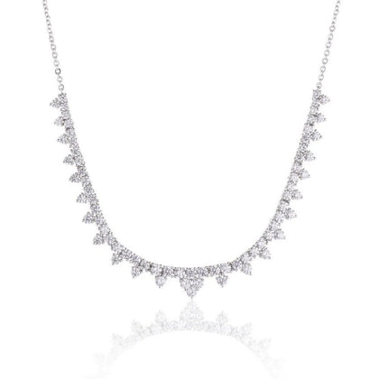 Silver Cubic Zirconia Fancy Drop Necklet **CHISHOLM HUNTER**