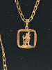 9k GOLD 24" st christopher Pendant with chain - pendant 1.47 grams , chain- 5.0 grams
