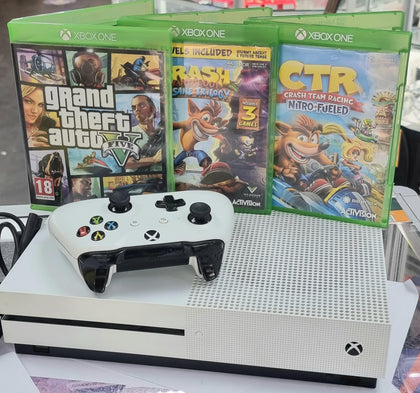 Xbox One S Console, 500GB, White + 3 good Games