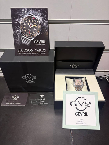 GV2 by Gevril Women's 9254B Bari Diamond MOP Dial Two/Tone Swiss Quartz Watch