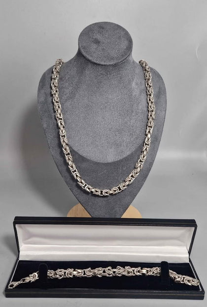 Silver Chain & Bracelet set 109.1G