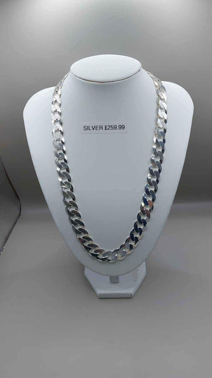 925 Sterling Silver Thick Curb Style Chain Necklace - 109.80 Grams - 24