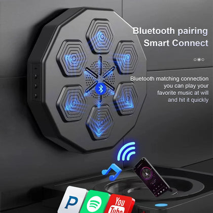 Breadom Music Electronic Boxing Wall Target Machine, Machine with 6 Lights And Bluetooth Sensor, black **unboxed**