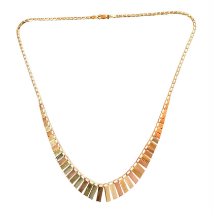 9ct Gold Italian Vintage Tricolour Cleopatra Necklace 6.13 grams