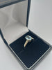 9K White Gold Ring with Light Blue Stone, 2.3Grams, Size: I, Box Included