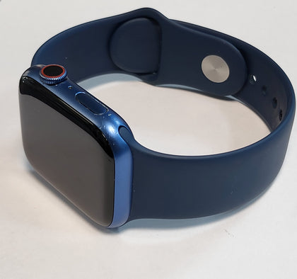 Apple Watch Series 7 45mm, Blue Aluminium with M/L Blue strap, Cellular