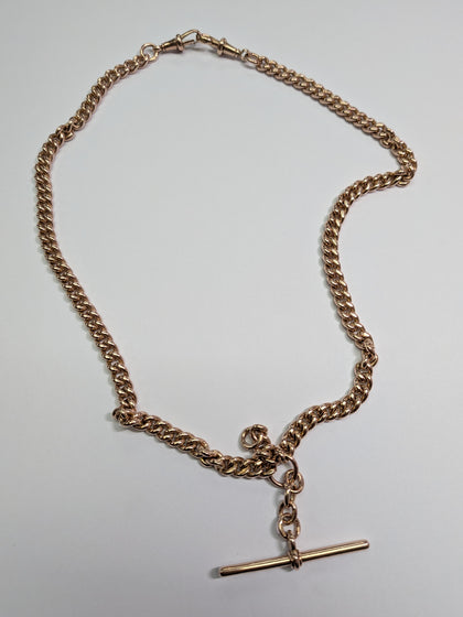 9ct Rose Gold Double Albert Bracelet/Chain (Hallmarked on each link)