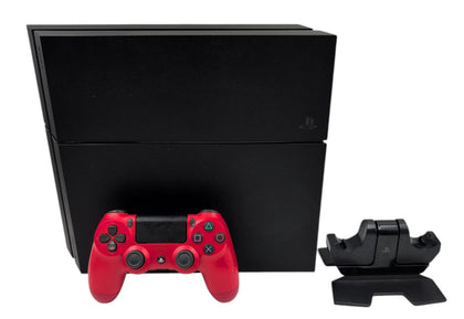 Sony PlayStation 4 Original 500GB Black with Red Controller and Charging Dock