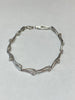 9ct White Gold Bracelet with stones 7.5"
