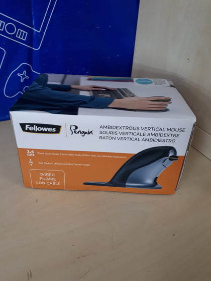 Fellowes 9894601 Medium Penguin Ambidextrous Vertical Mouse - Wired