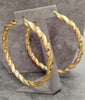 9ct Yellow Gold Large Twisted Hoop Earrings – Large 80mm