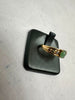 9ct Green Stone & Dia Yellow Gold Ring - Size S