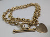 9ct Gold Double  Link Bracelet With Heart