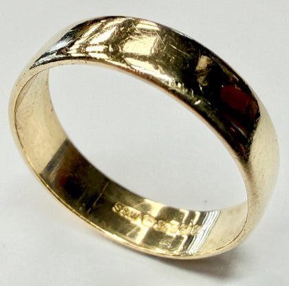 9ct yellow gold wedding band ring size N 1/2