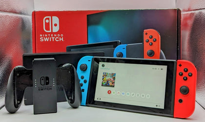 Switch Console, 32GB HAC-001-01 + Neon Red/Blue Joy-Con, Boxed