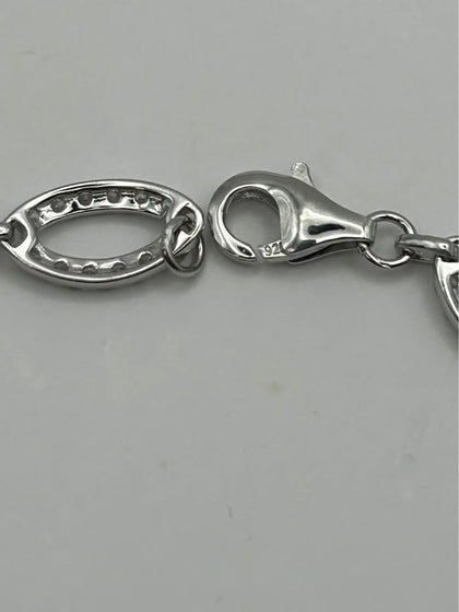 ** BRAND NEW ** 925 SILVER CZ BRACELET 7.4” 7.6G