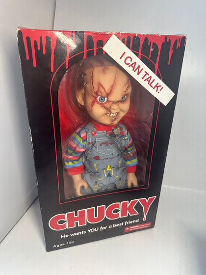 Mezco Child's Play 15Inch Scarred Talking Chucky Figure with Sound