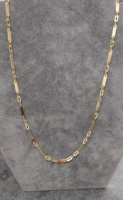 14ct Yellow Gold Paperclip Style Design Chain