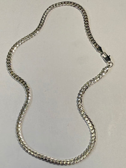 925 Sterling Silver Patterned Curb Chain 17.5”