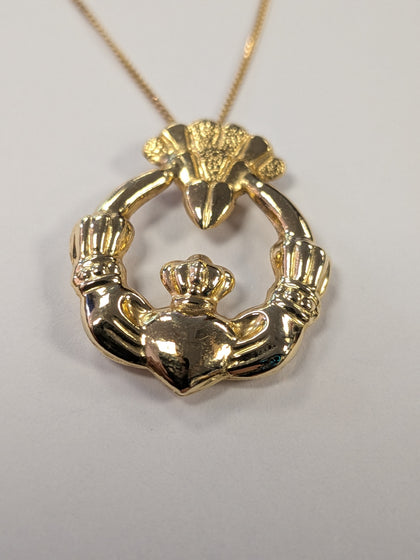 9ct Gold Cladder Pendant & Neklace