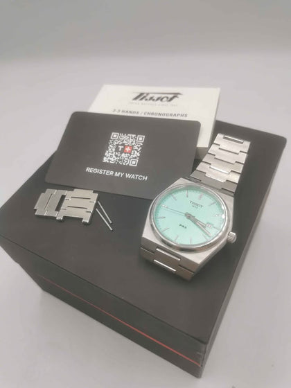 Tissot 1853 PRX Light Green Stainless Steel Quartz Movement Watch With Original Box & Papers