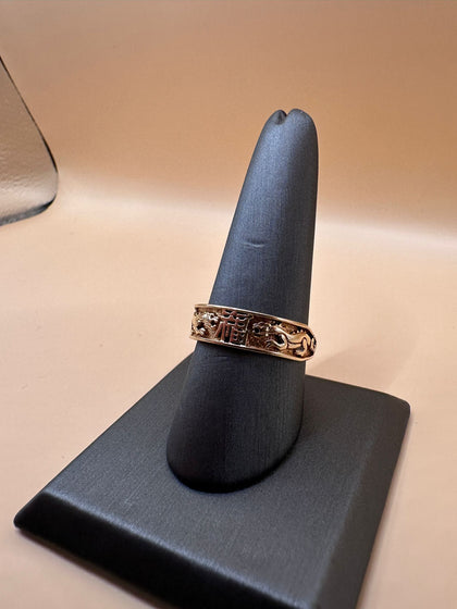 9ct Gold Dragon Design Band Ring