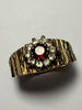 9ct Gold Red Stone Ring - Size N 1/2