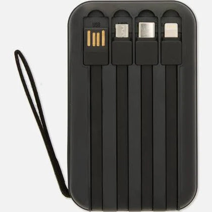 Primark Travel Black 10000 MAH Integrated Charger Power Bank