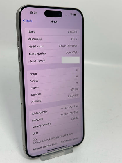 Apple iPhone 15 Pro Max - 256GB - White Titanium - BH 92%